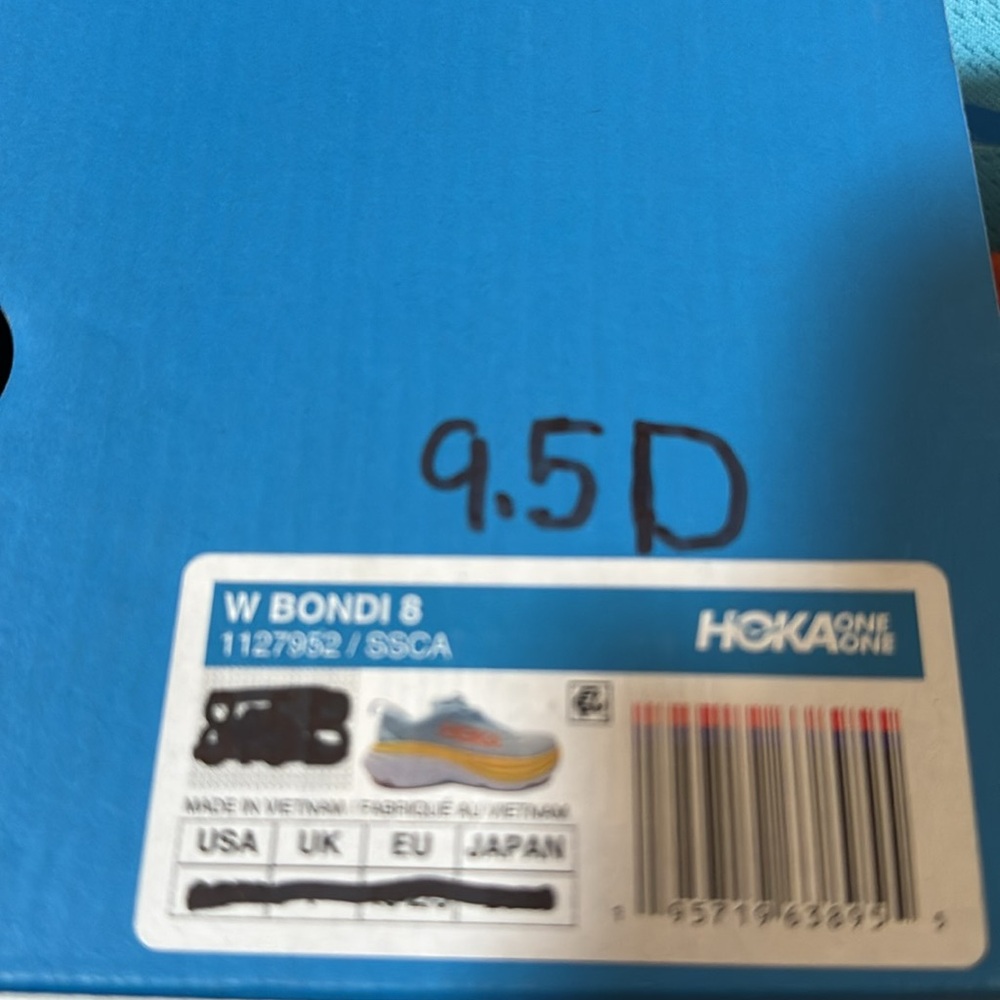 HOKA Blue and Orange Running Shoes - Picture 2 of 6